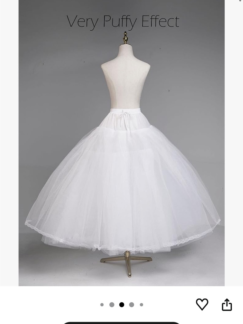 Full Tulle Hoopless Petticoat Skirt in White